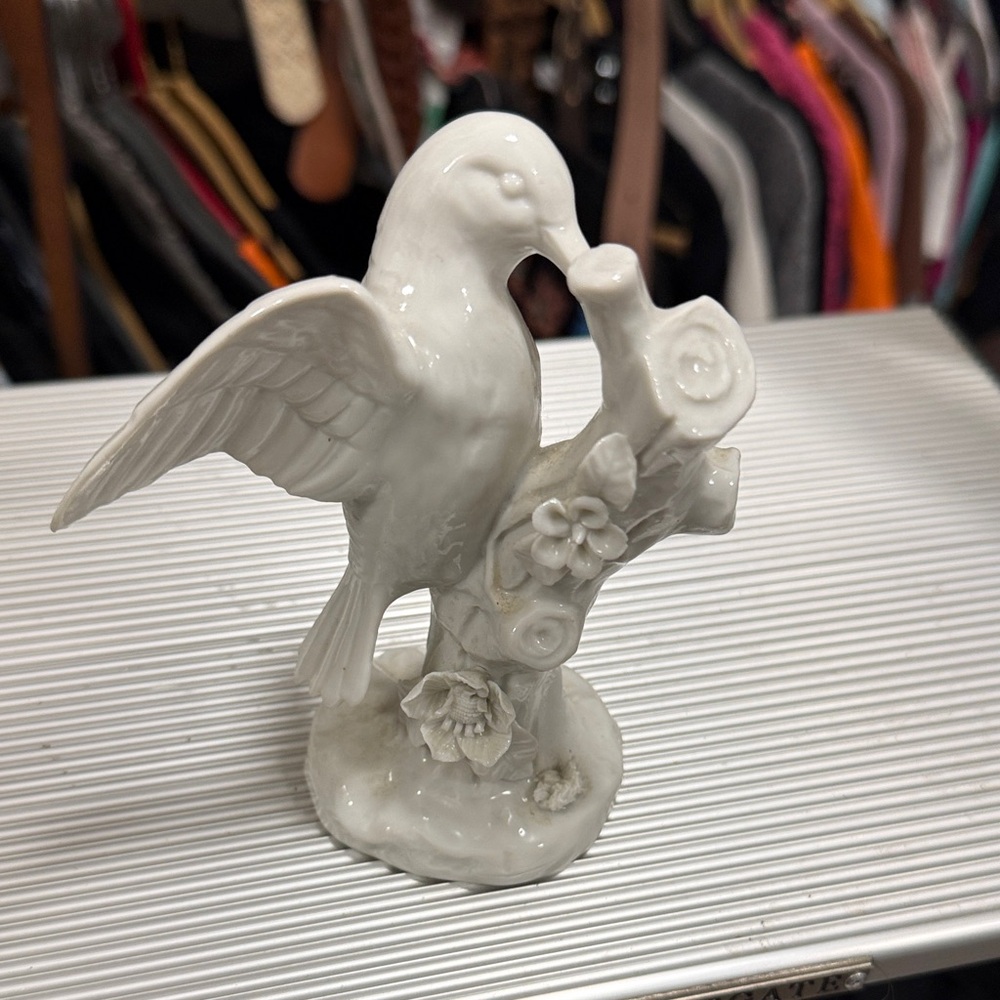 White Ceramic Bird Figurine